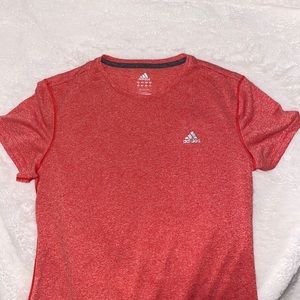 Red Adidas dry fit short sleeve